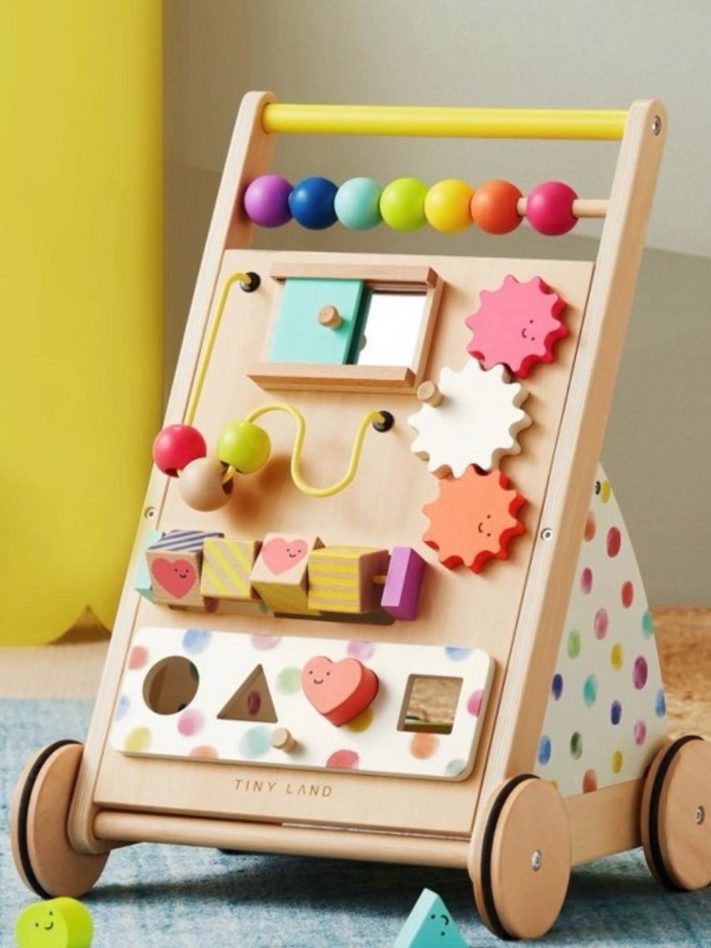 Tiny Land Premium Natural Wooden Activity Baby Walker